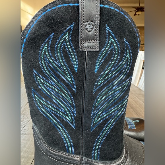 Ariat Fatbaby Blue Black Leather Western Cowboy Boot Women’s Size 8B (NWOT) - Picture 7 of 15